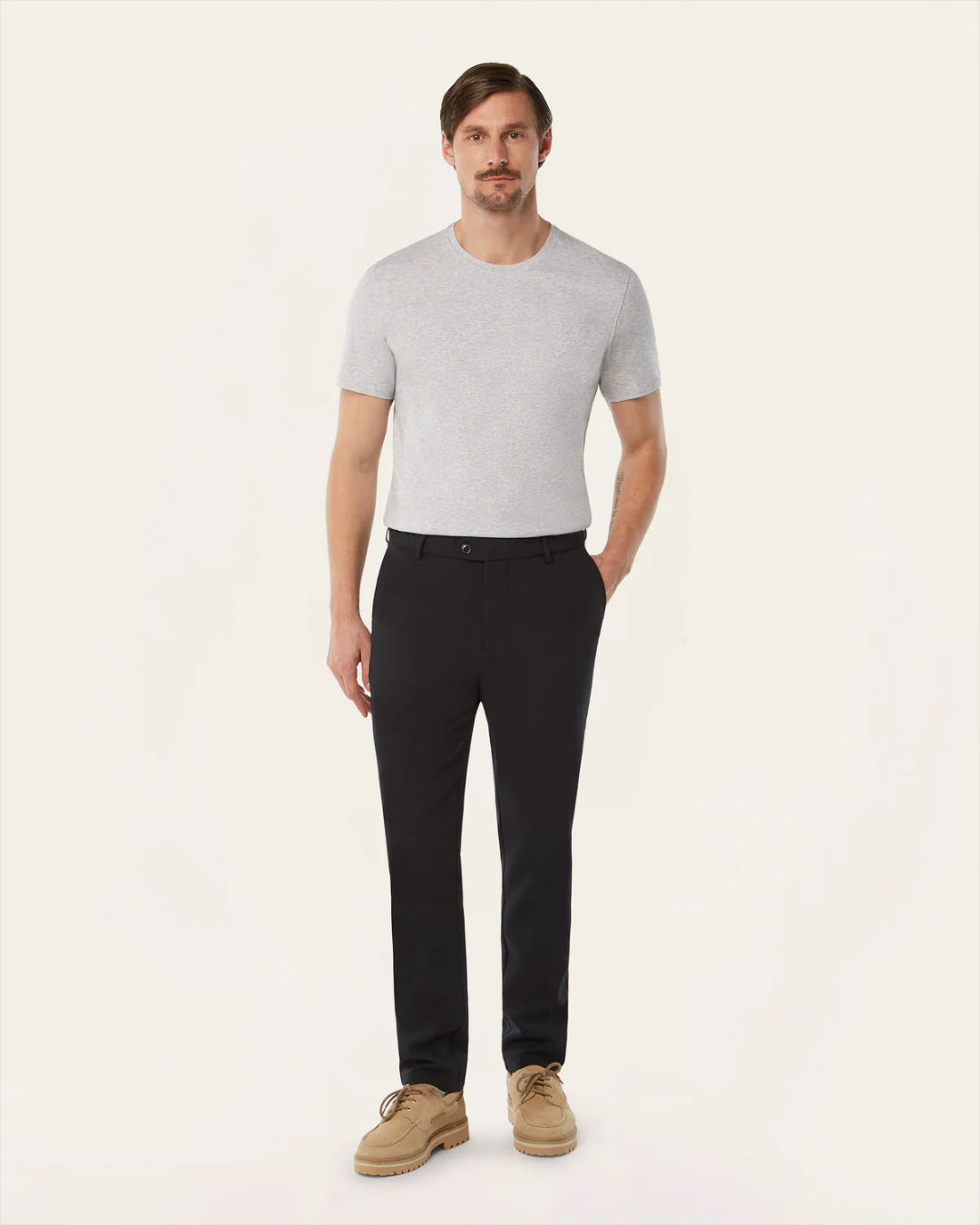 Pantaloni Clasici Pentru Bărbați cu Fermoare de Buzunar Invizibile și țesătură Impermeabilă
