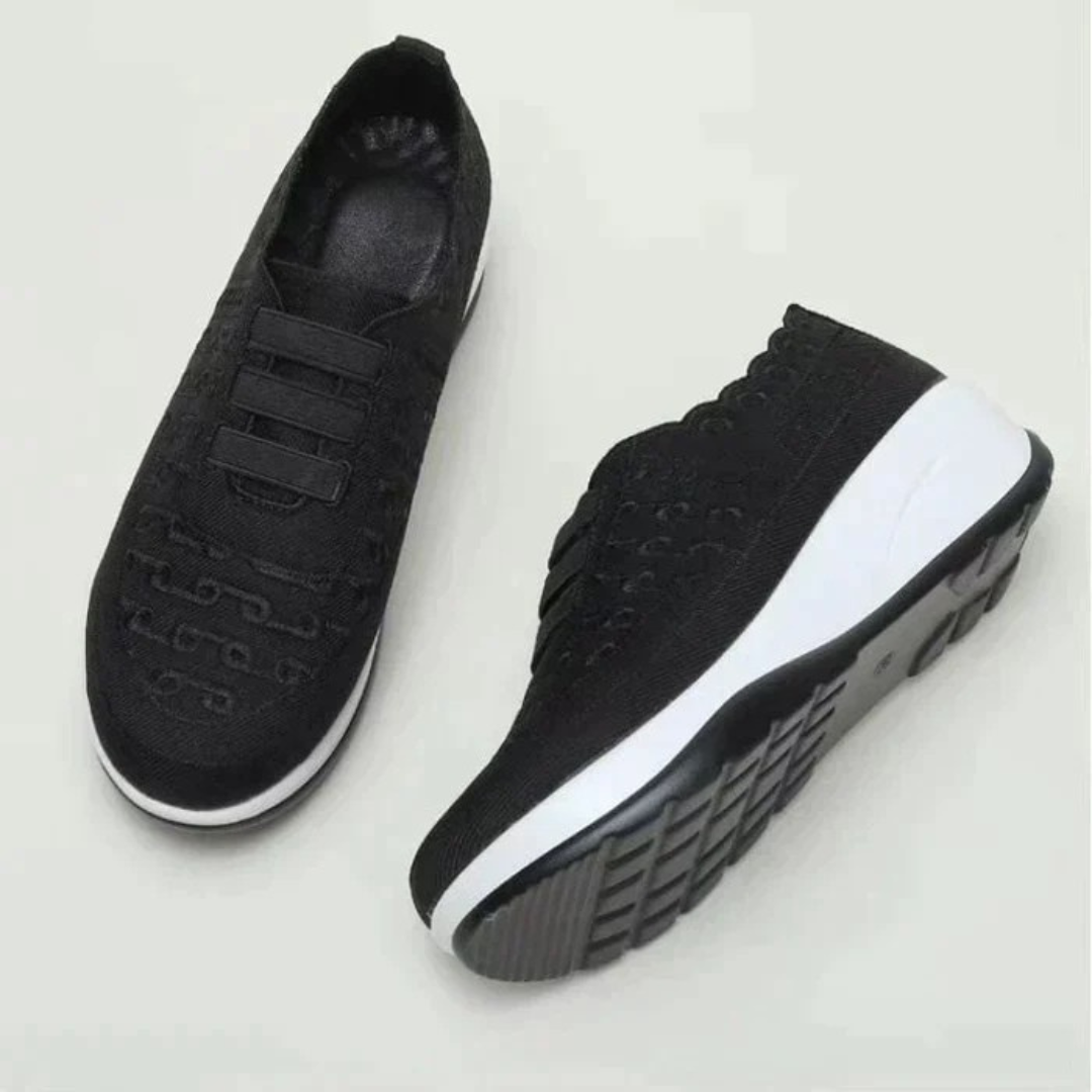 Adidași eleganți brodați, cu talpă elastică