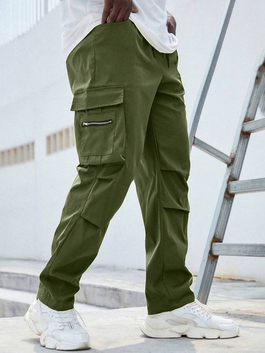 Pantaloni Cargo Casual pentru Bărbați cu Buzunare Frontale