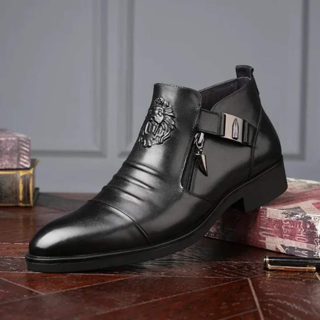 Ghete din piele neagră cu fermoar lateral pentru un look îndrăzneț și sofisticat
