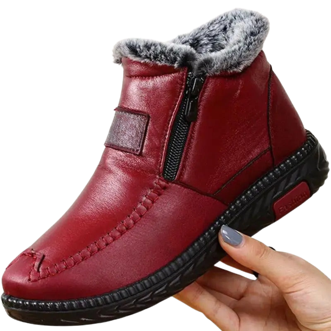 Cizme polare din piele pentru femei