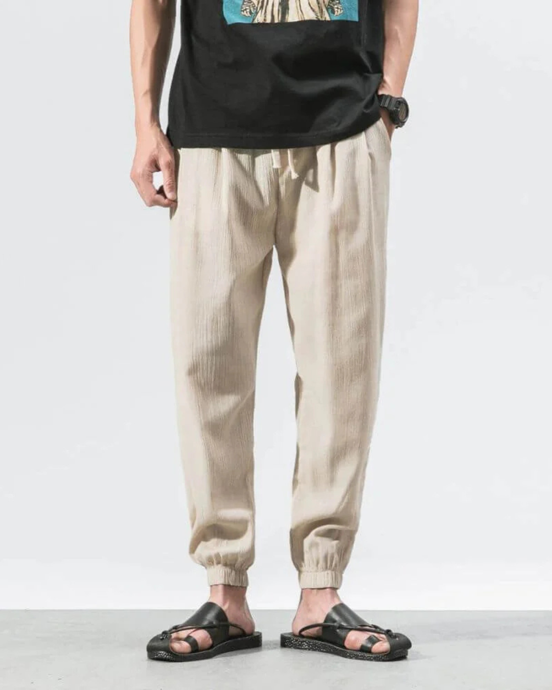 Pantaloni Din in cu Talie Elastică Stil Confortabil și Versatil