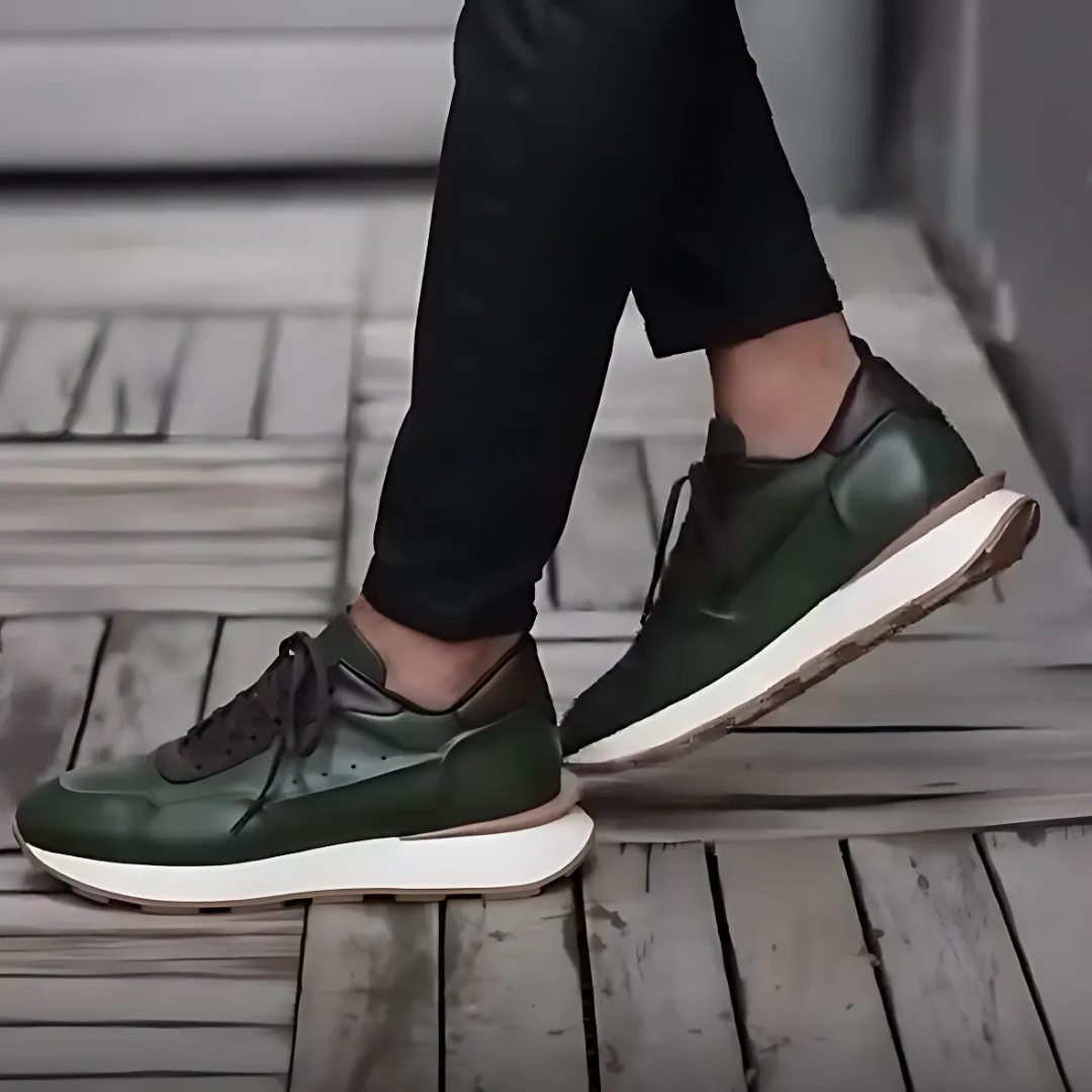 Pantofi din piele cu talpă ergonomică antiderapantă pentru bărbați