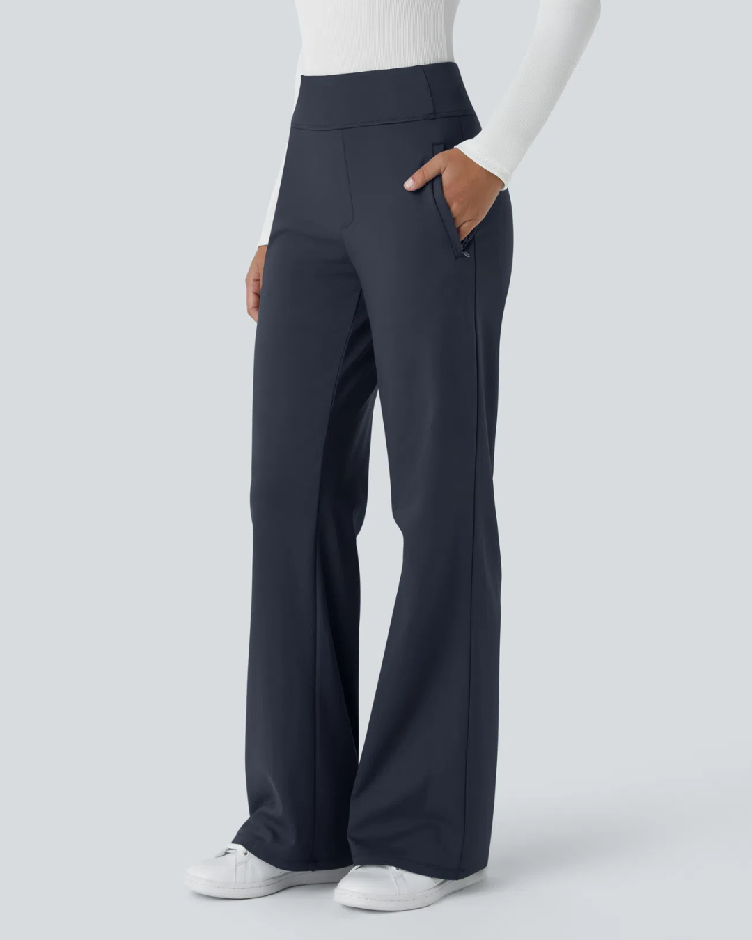 Pantaloni de Lucru Pentru Femei cu Talie înaltă și Buzunare Laterale cu Fermoar®