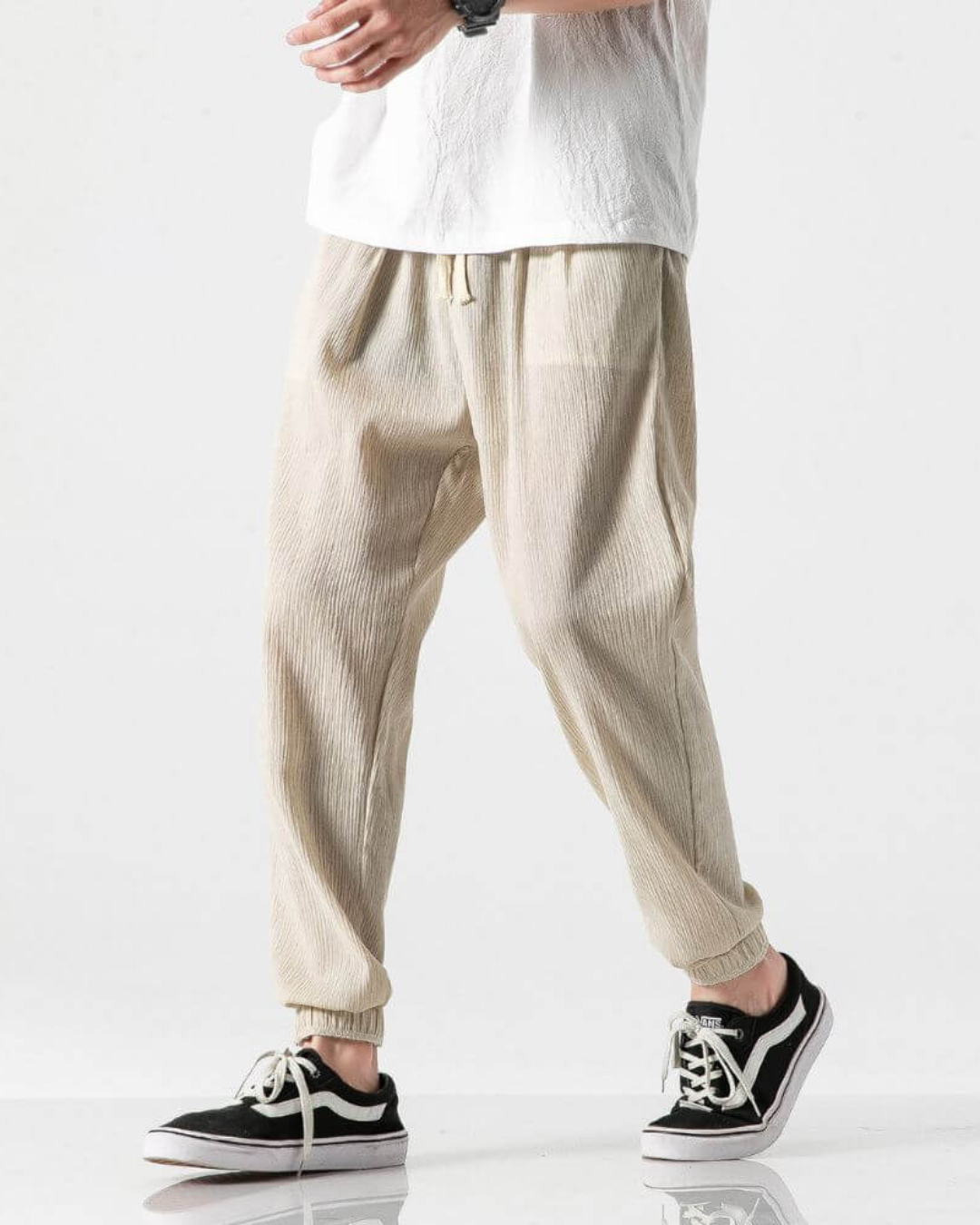 Pantaloni Din in cu Talie Elastică Stil Confortabil și Versatil