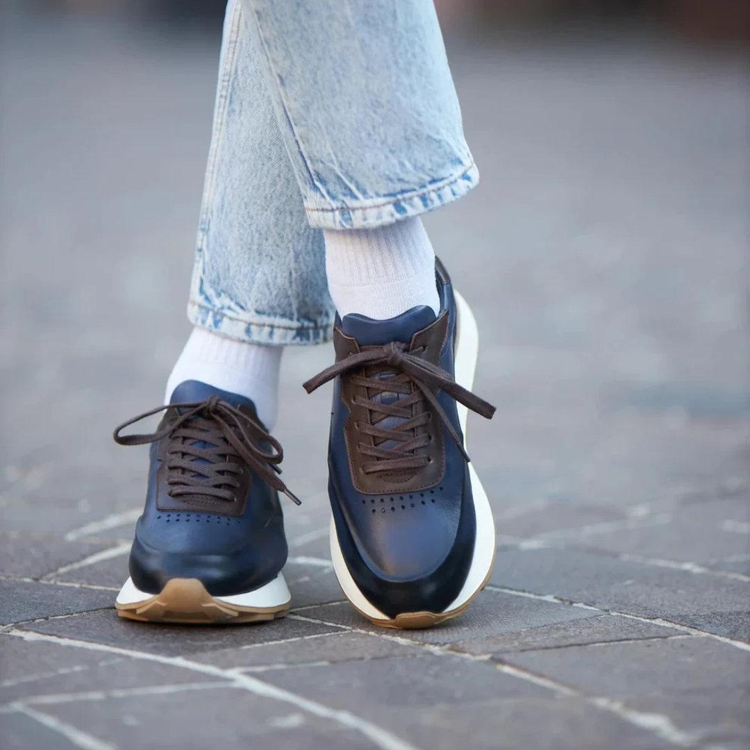 Pantofi din piele cu talpă ergonomică antiderapantă pentru bărbați