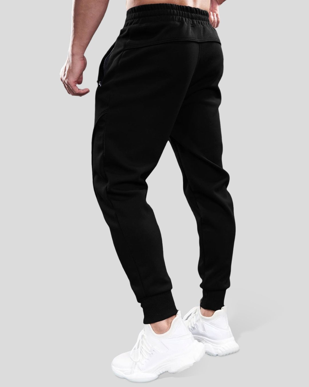 Pantaloni de Sudoare din Bumbac Ajustați de Bază Pentru Bărbați