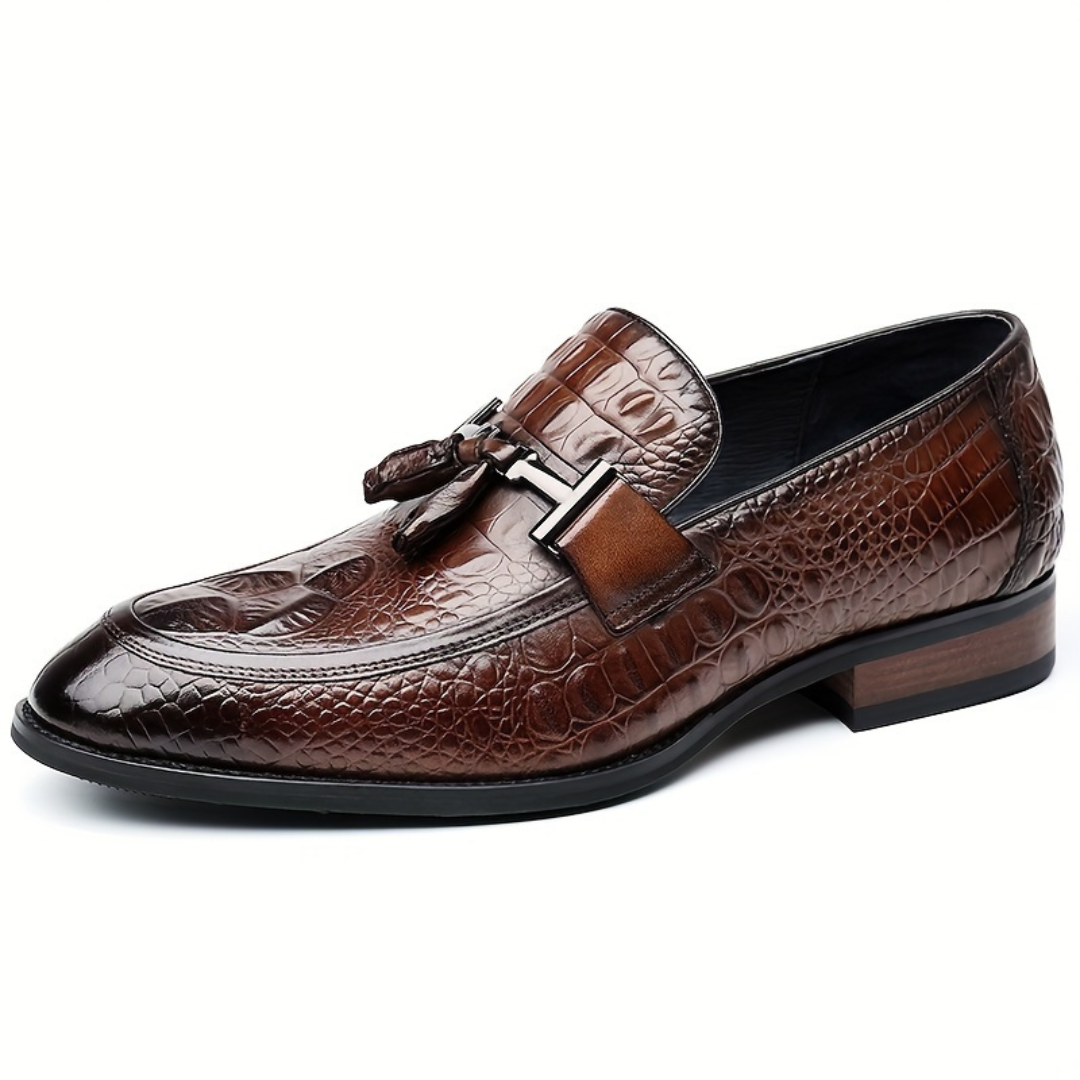 Mocasini ergonomici din piele cu design texturat pentru bărbați®