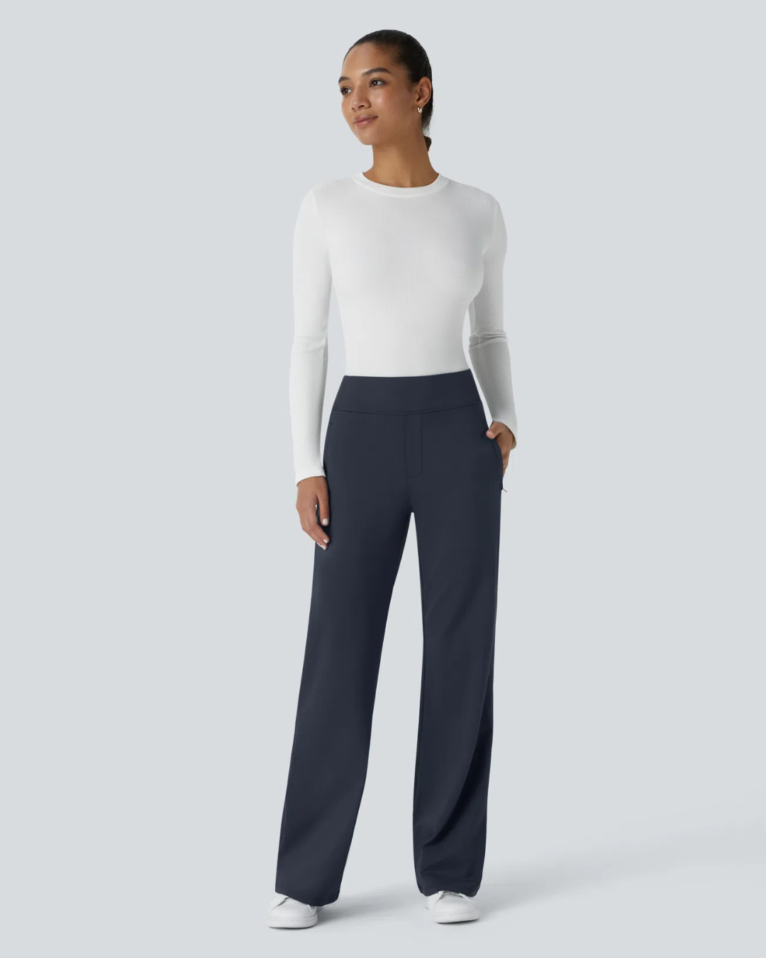 Pantaloni de Lucru Pentru Femei cu Talie înaltă și Buzunare Laterale cu Fermoar®