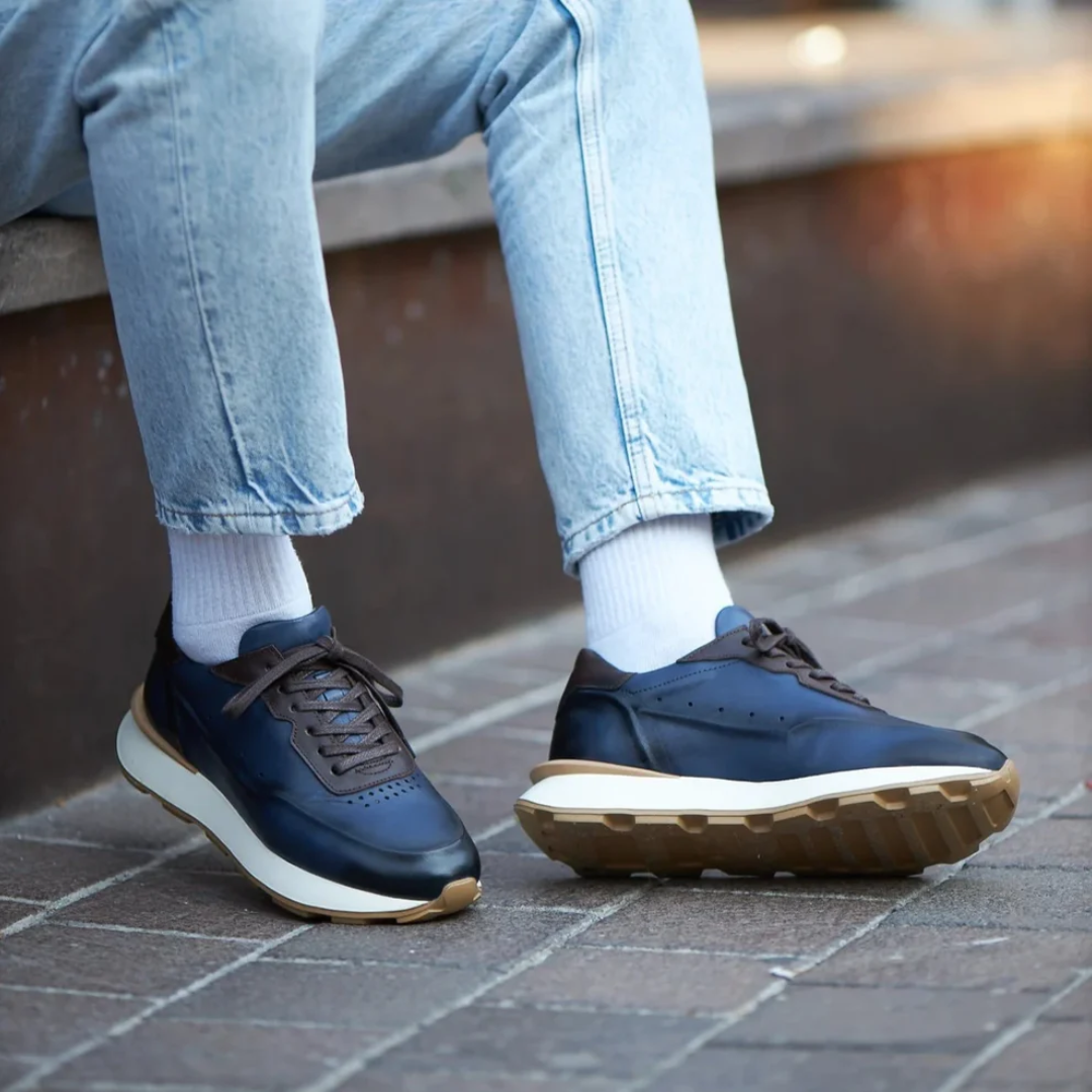 Pantofi din piele cu talpă ergonomică antiderapantă pentru bărbați