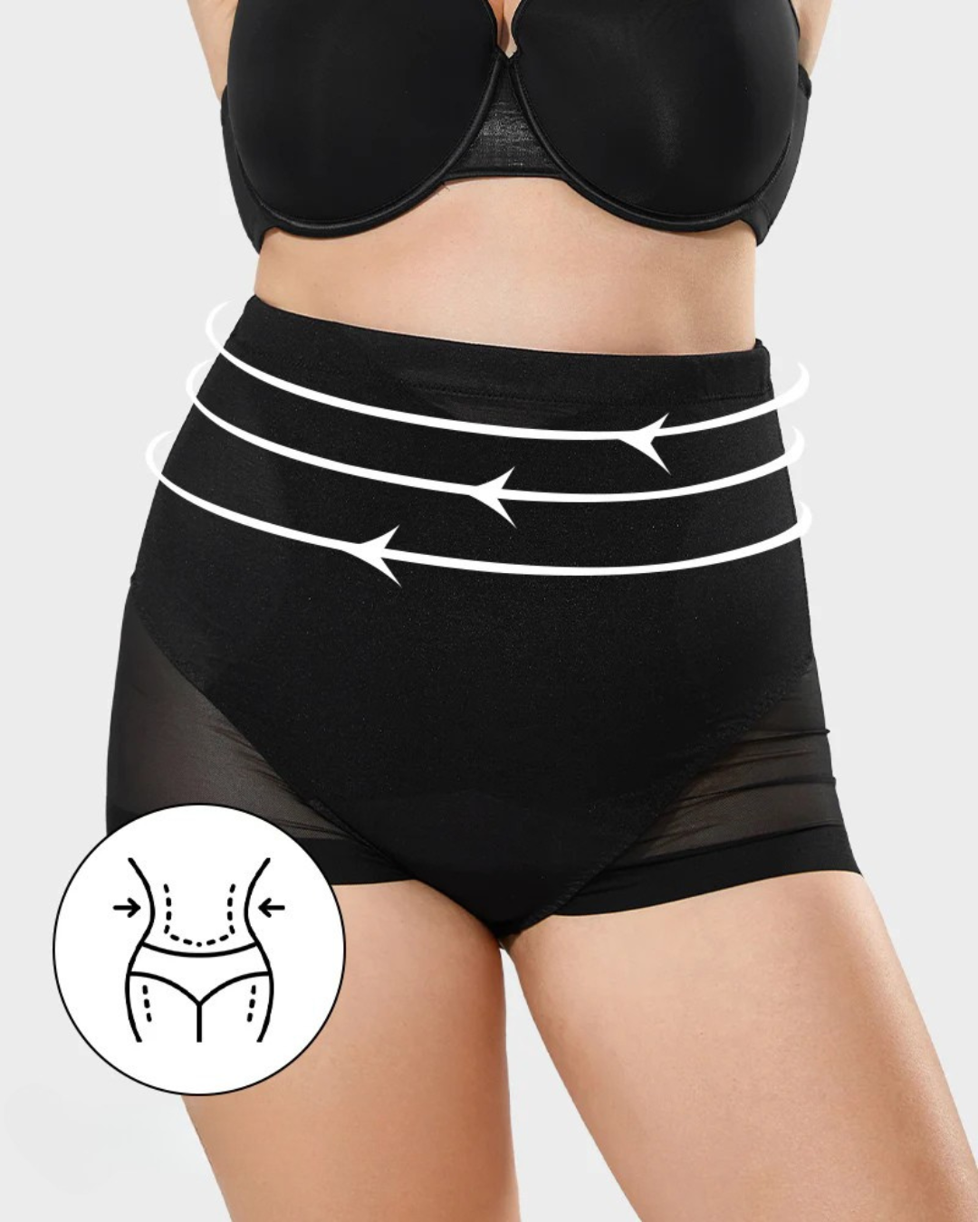 Chiloți Modelatori cu Talie Înaltă din Plasă cu Control Abdominal și Ridicare a Feselor (OFERTĂ 2X1)