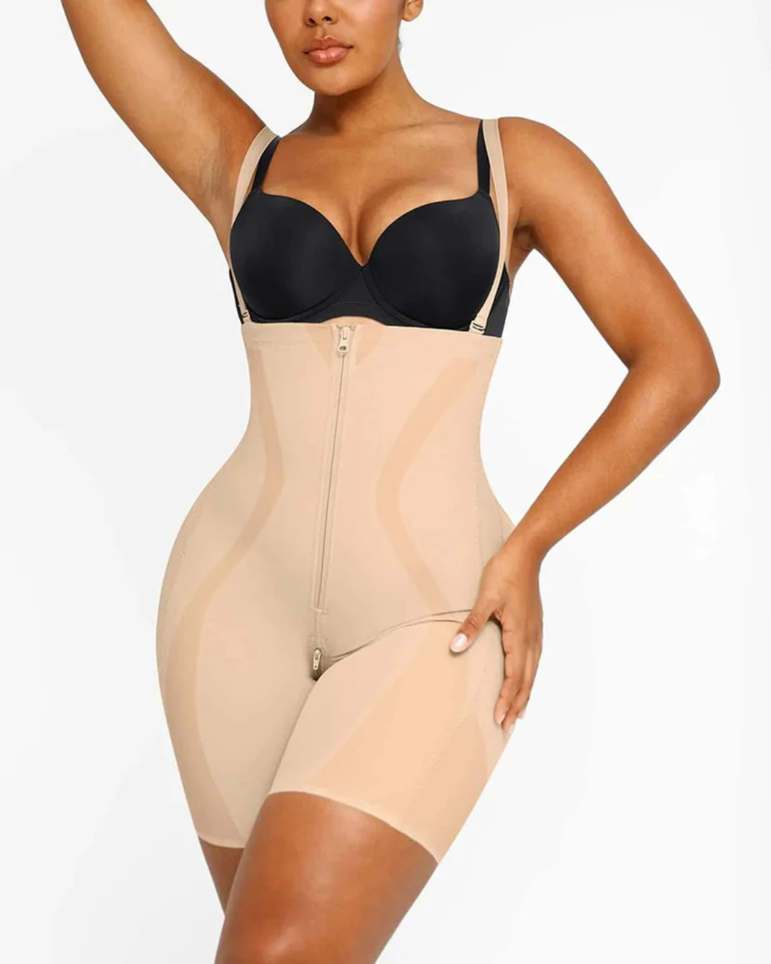 Body Shaper cu Fermoar Frontal și Ranforsare a Feselor®