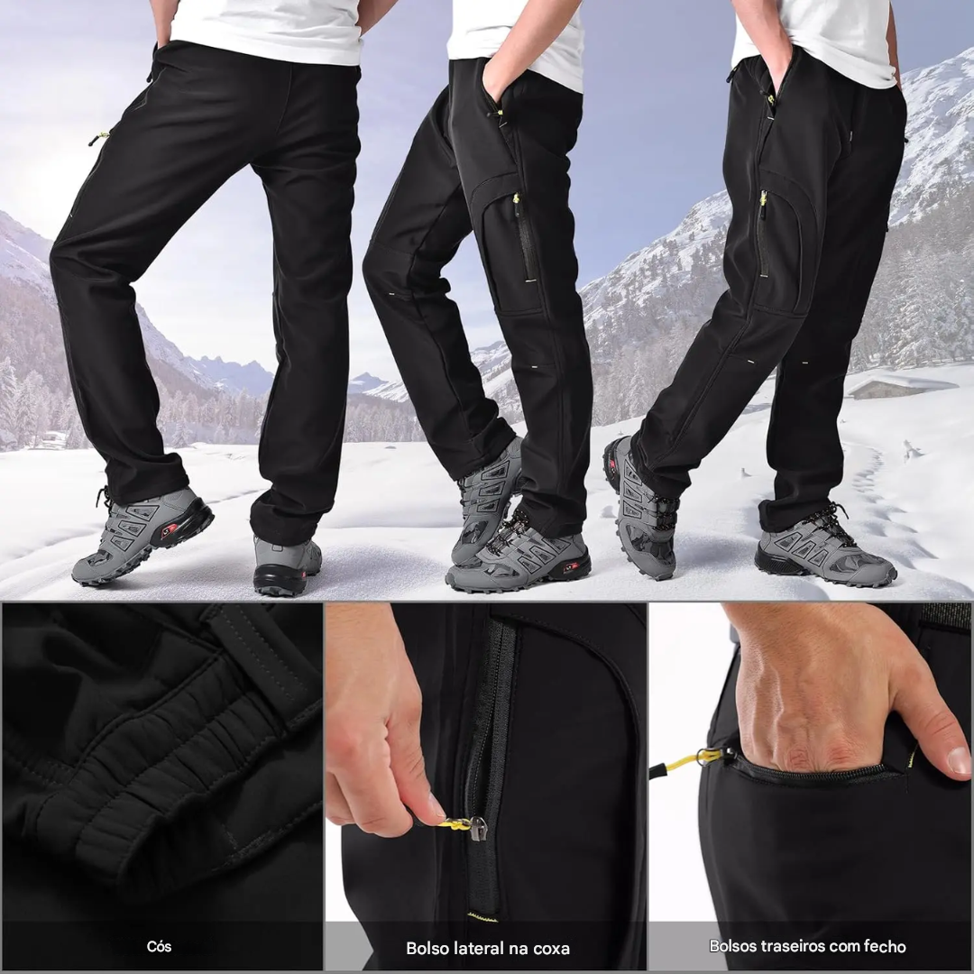 Pantaloni de iarnă izolați pentru bărbați cu căptușeală polară