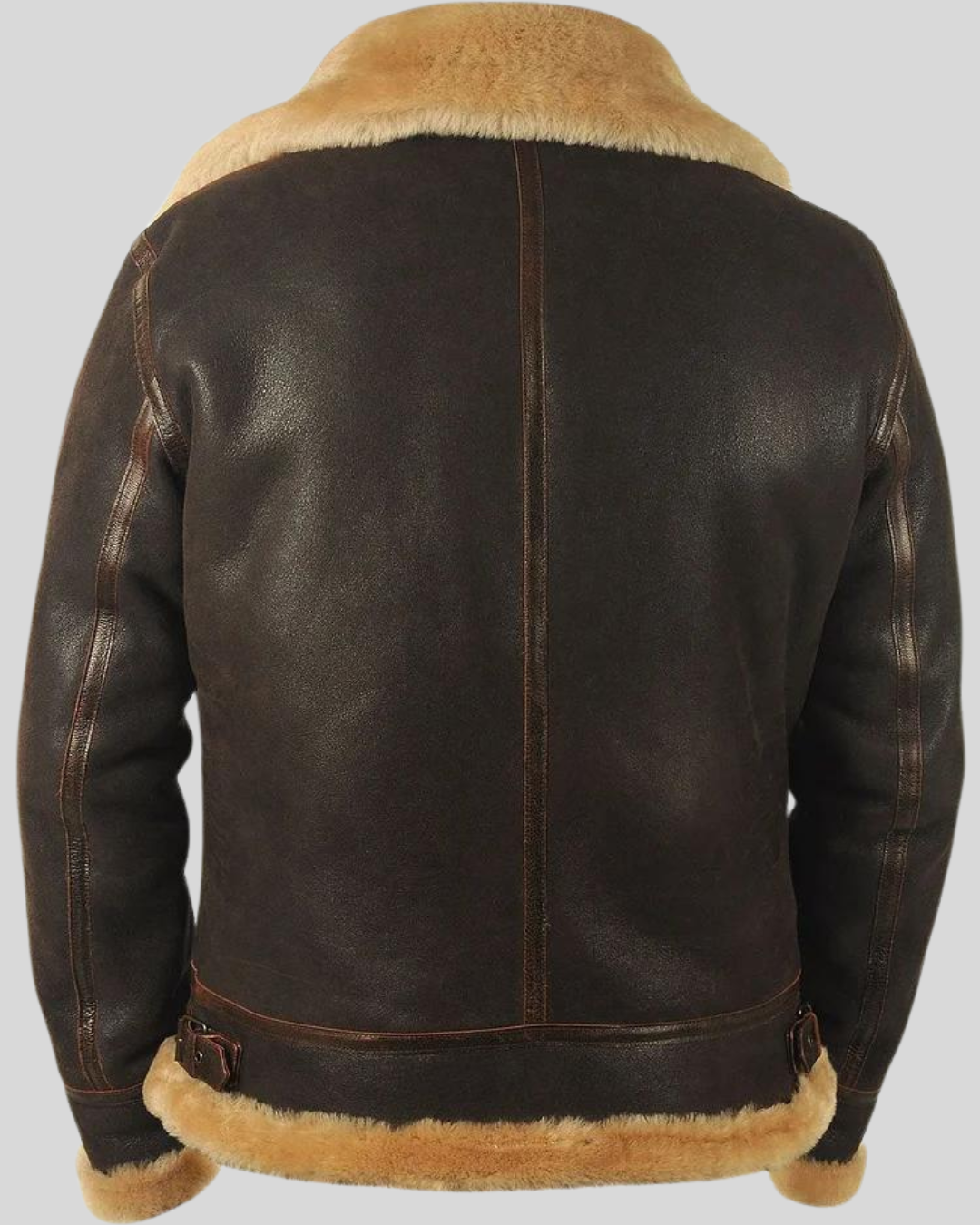 Jachetă Aviator Pentru Bărbați din Piele și Fleece