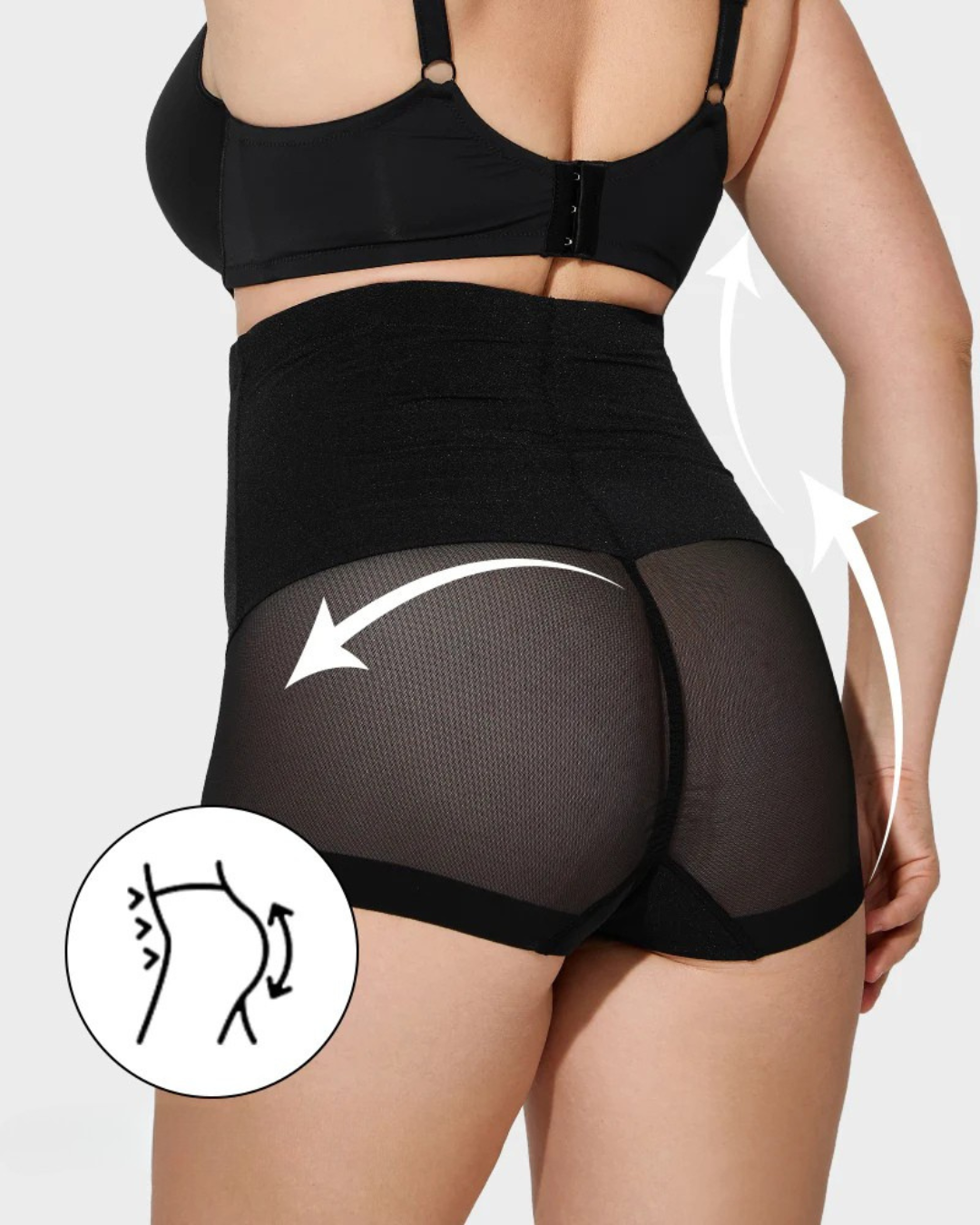 Chiloți Modelatori cu Talie Înaltă din Plasă cu Control Abdominal și Ridicare a Feselor (OFERTĂ 2X1)