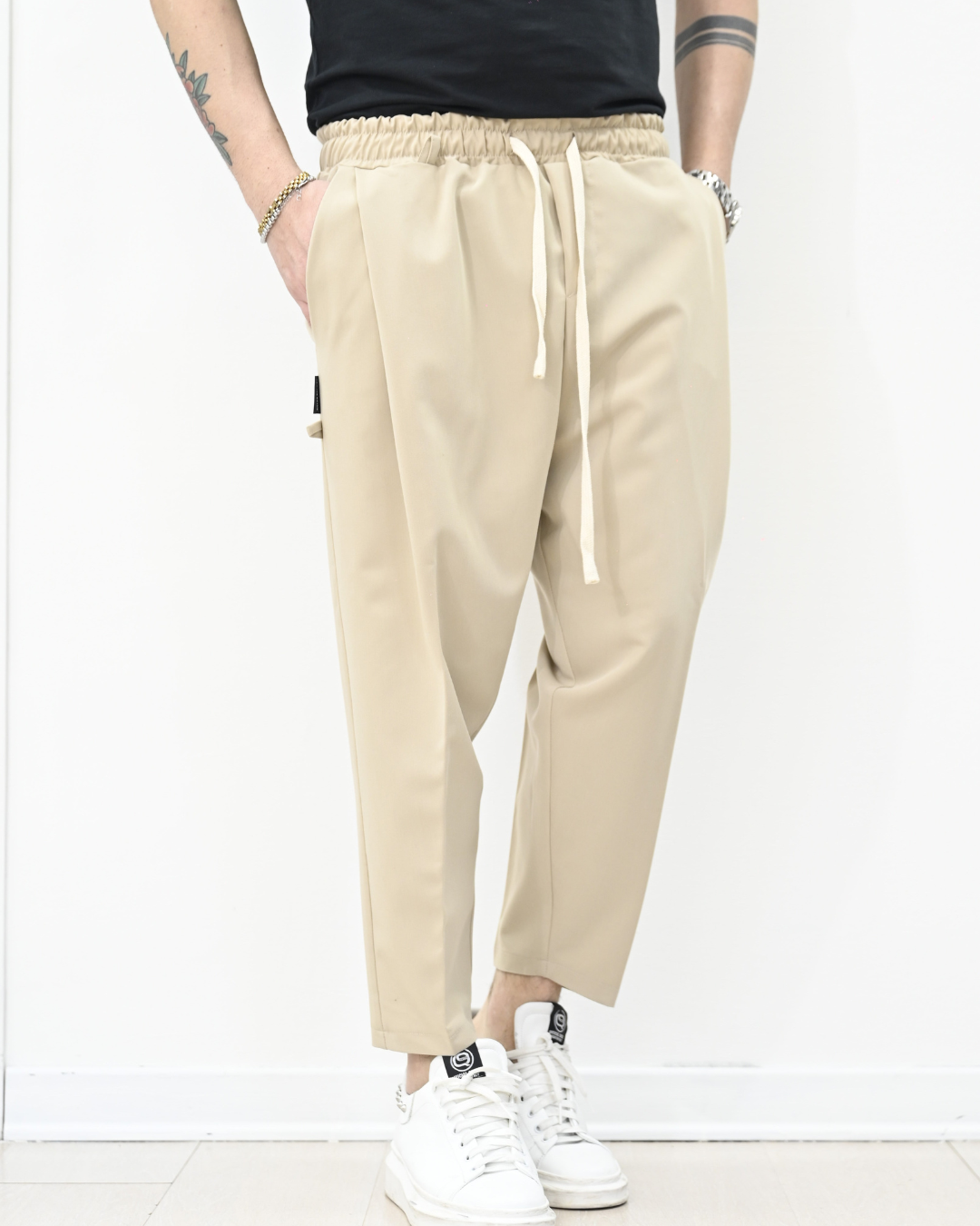 Pantaloni Jogger Largi cu Talie Reglabilă