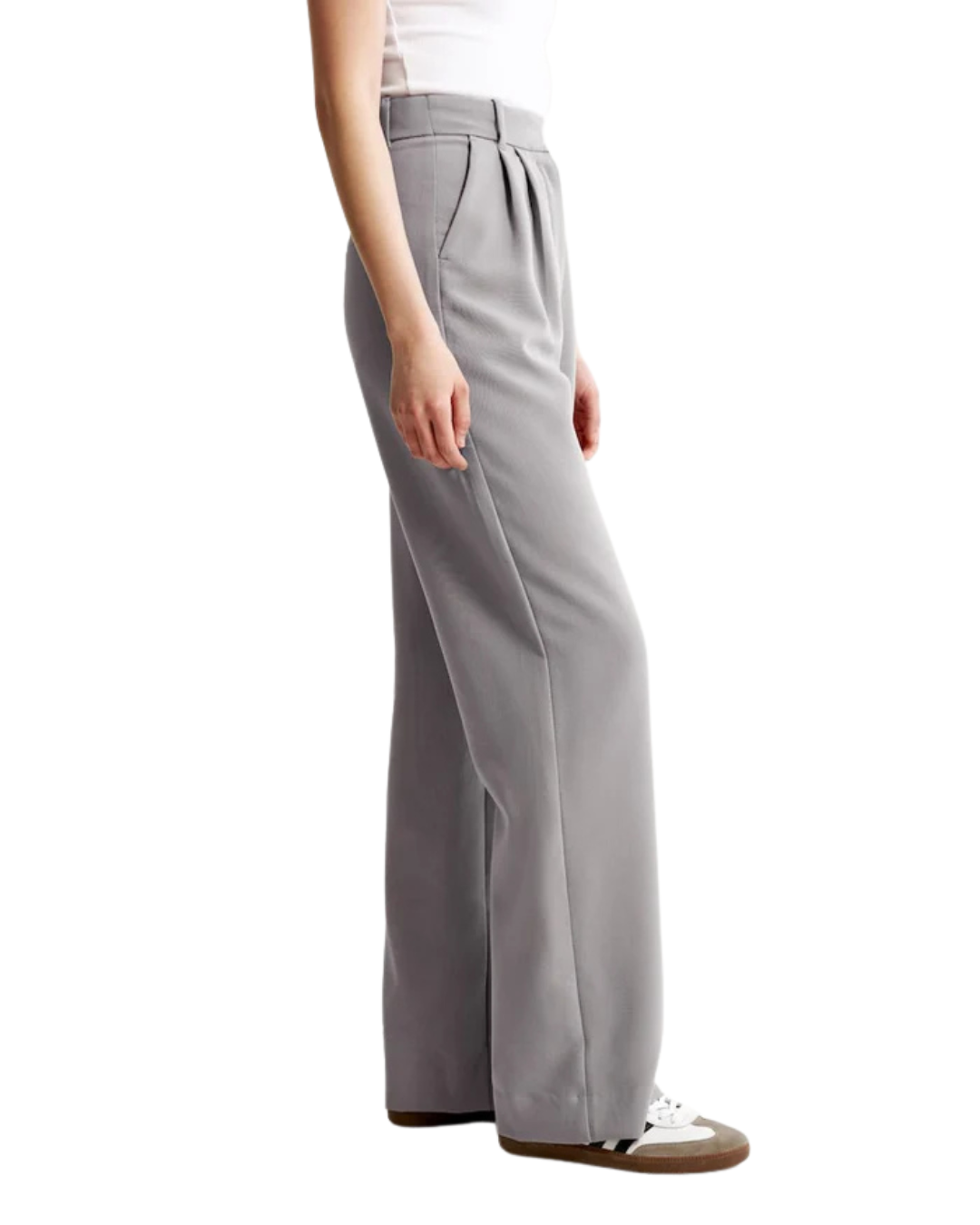 Pantaloni cu Talie Înaltă pentru Femei, cu Crăpături Elegante și Croială Largă
