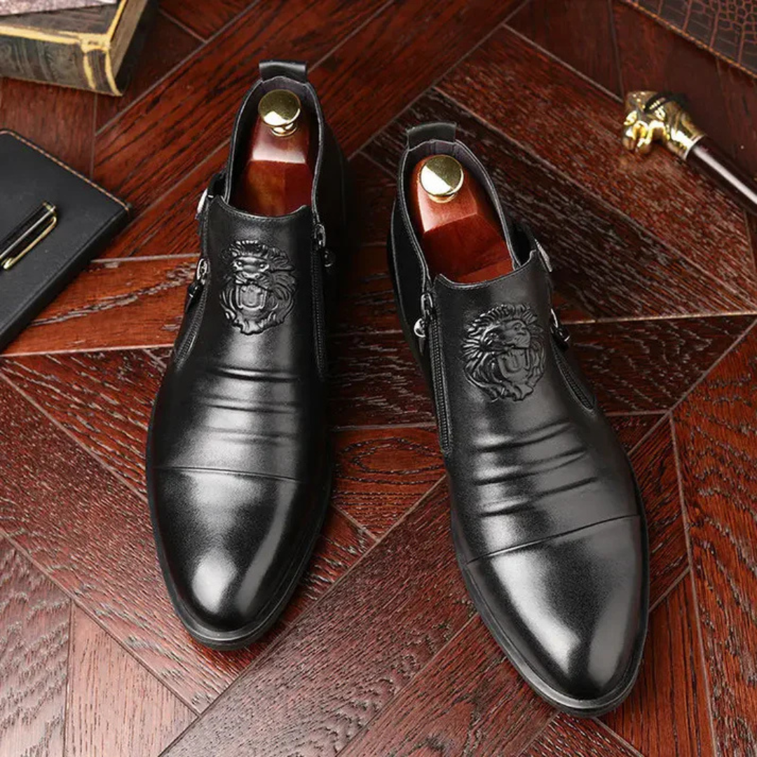 Ghete din piele neagră cu fermoar lateral pentru un look îndrăzneț și sofisticat