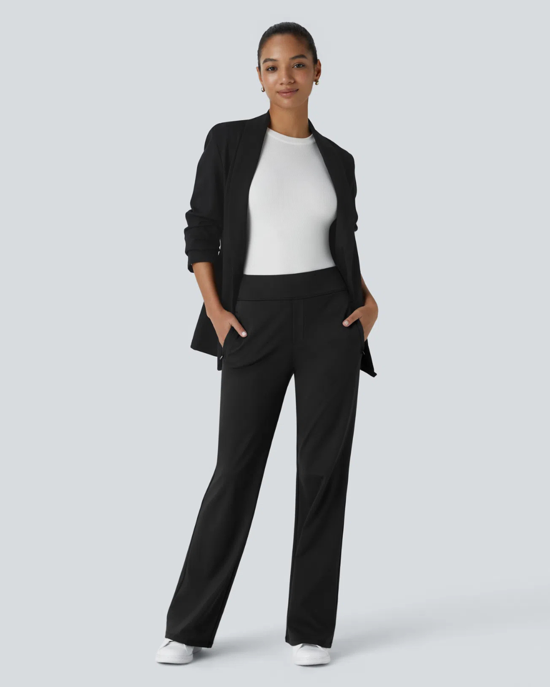 Pantaloni de Lucru Pentru Femei cu Talie înaltă și Buzunare Laterale cu Fermoar®