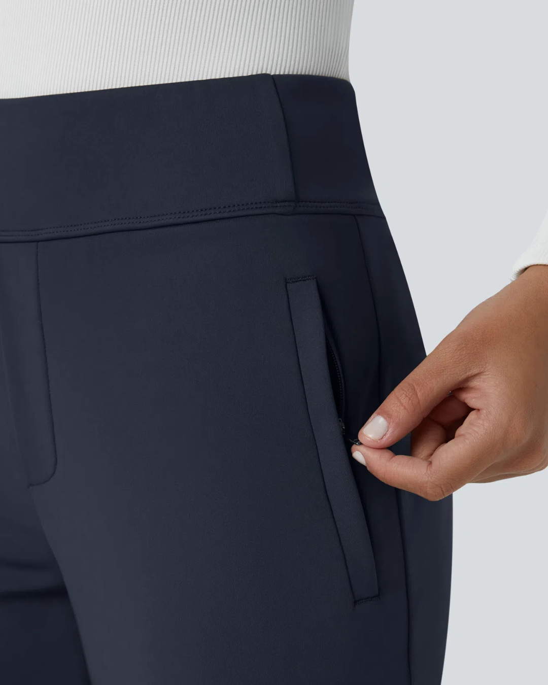 Pantaloni de Lucru Pentru Femei cu Talie înaltă și Buzunare Laterale cu Fermoar®