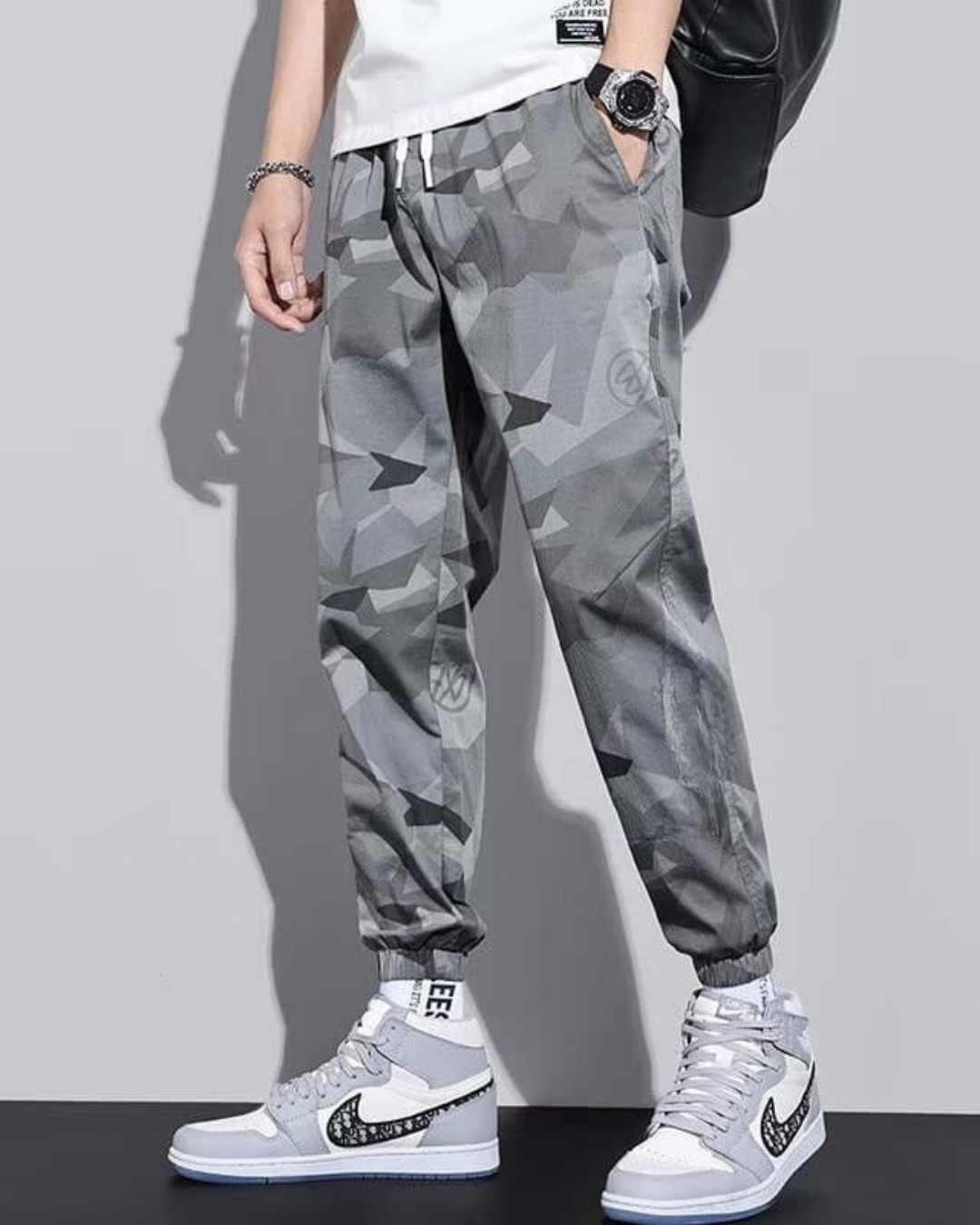 Pantaloni din Mătase cu Uscare Rapidă și Model Camuflaj