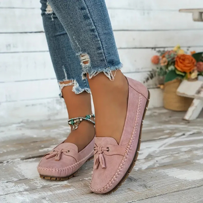 Mocasini foarte comozi pentru femei, în stil vintage, cu dantelă 