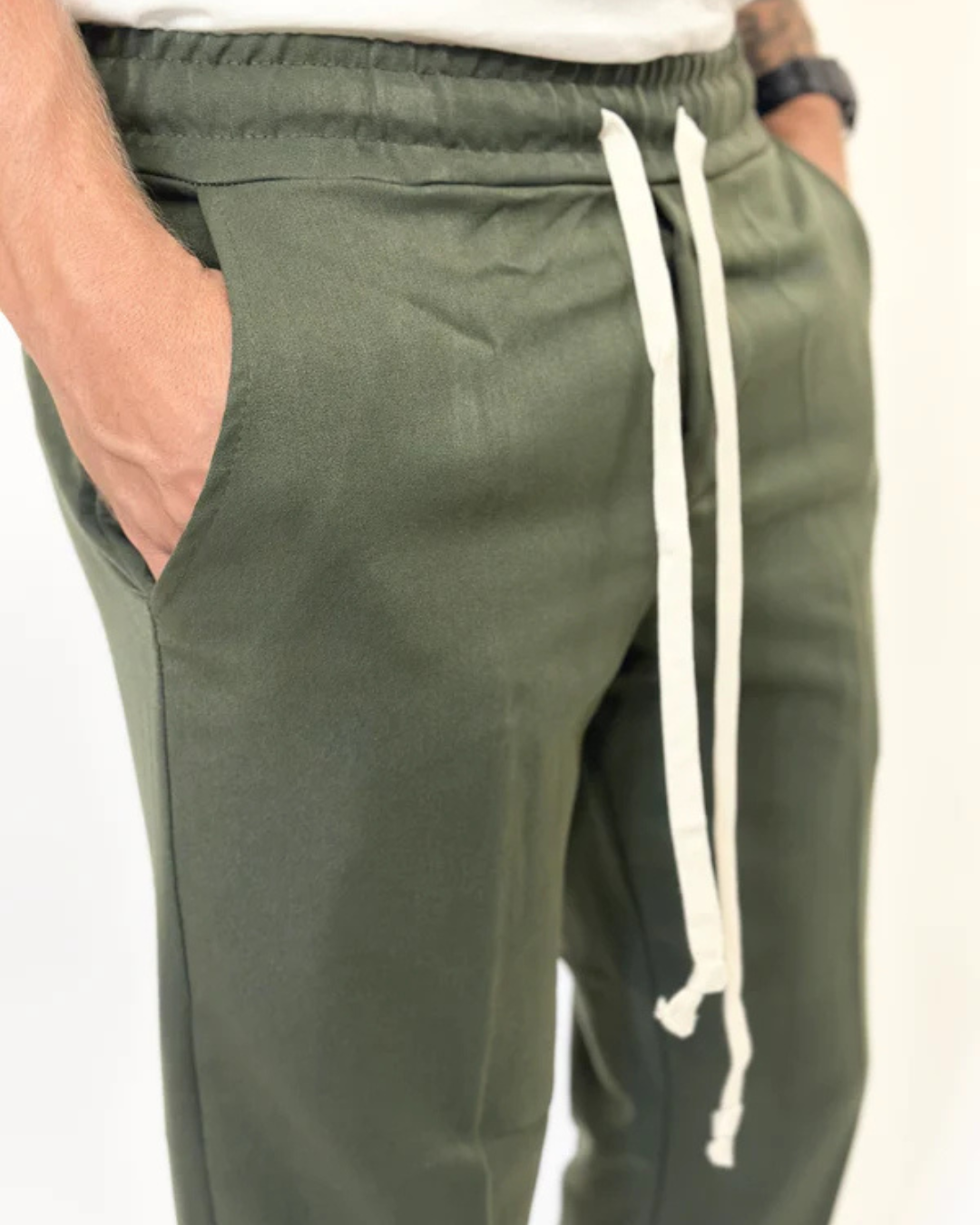 Pantaloni Jogger Pentru Bărbați cu Croială Relaxată și Talie Elastică cu Cordon