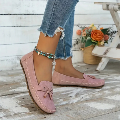 Mocasini foarte comozi pentru femei, în stil vintage, cu dantelă 