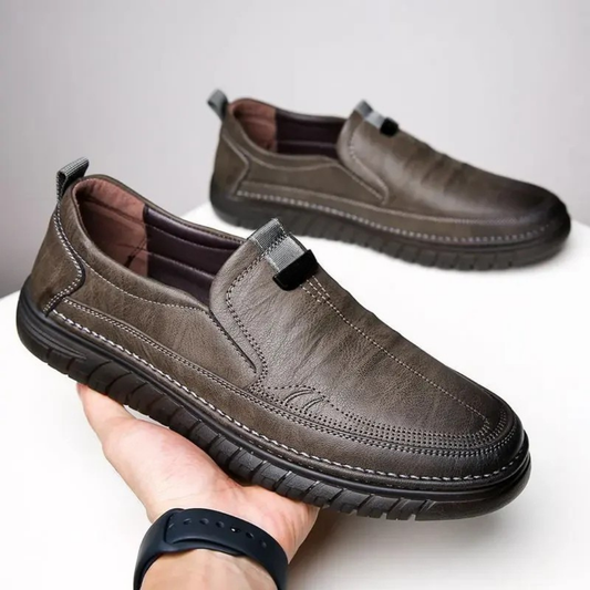 Mocasini din piele naturală pentru bărbați, cu design clasic și talpă antiderapantă