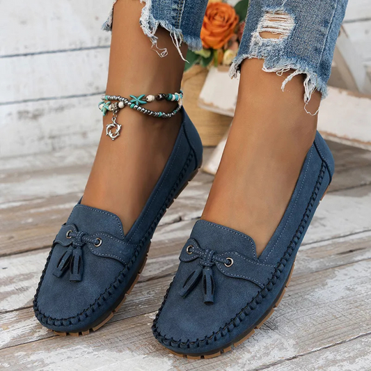 Mocasini moi și confortabili pentru femei, în stil vintage, cu dantelă