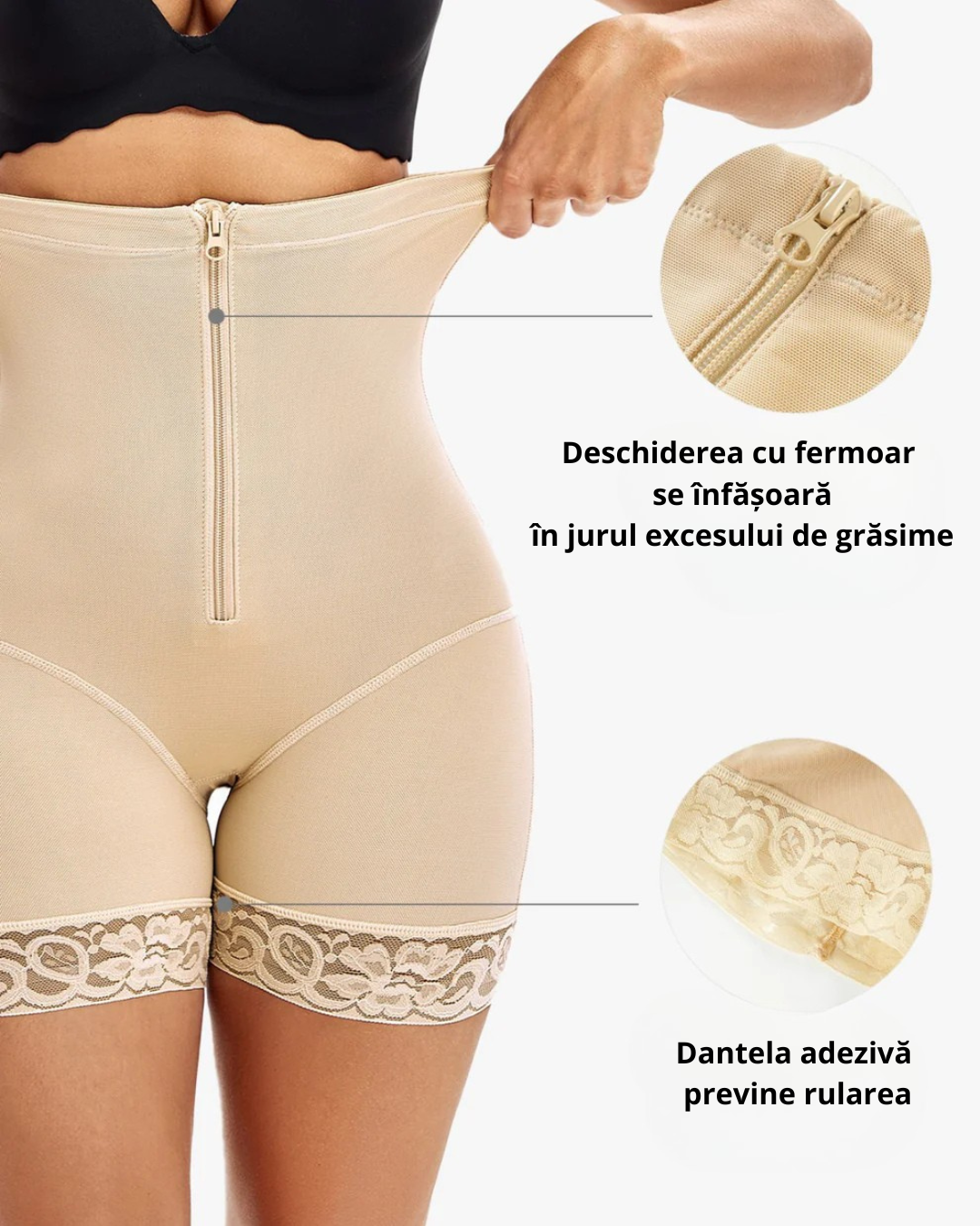 Pantaloni Scurți de Modelare cu Talie Inaltă, cu Efect Push-up și Control (OFERTĂ 2X1)