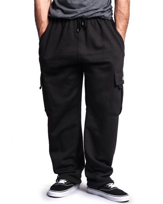 Pantaloni Cargo Largi Pentru Bărbați din Lână Groasă cu Talie Elastică