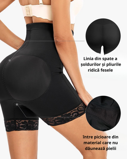 Pantaloni Scurți de Modelare cu Talie Inaltă, cu Efect Push-up și Control (OFERTĂ 2X1)