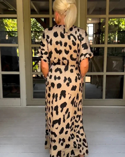 Rochie Maxi Pentru Femei cu Imprimare Modernă de Animale