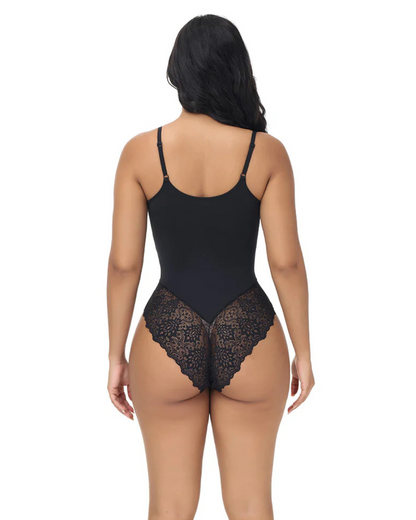 Fără Mâneci, o Singură Piesă de Dantelă de Modelare a Corpului cu Curele Subțiri Pentru Femei