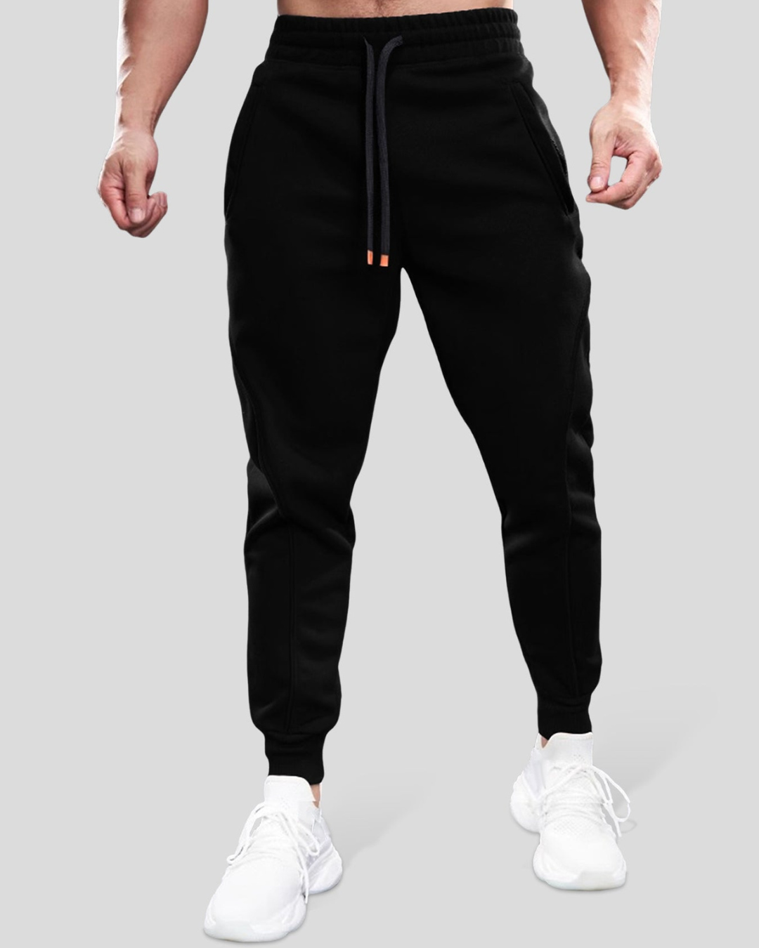 Pantaloni de Sudoare din Bumbac Ajustați de Bază Pentru Bărbați
