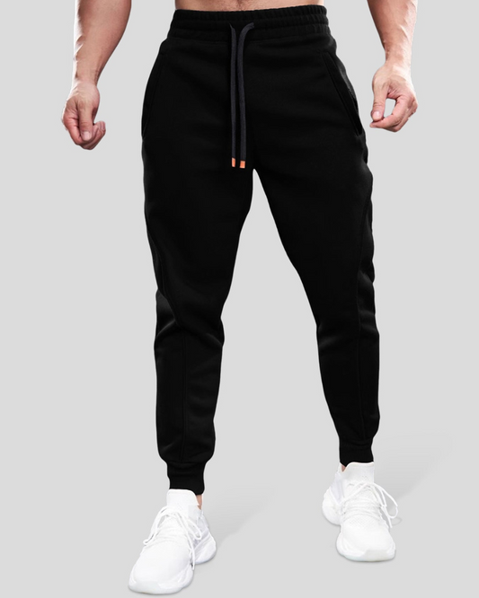 Pantaloni de Sudoare din Bumbac Ajustați de Bază Pentru Bărbați