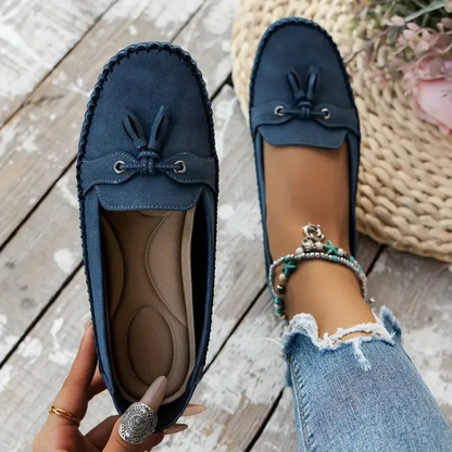 Mocasini foarte comozi pentru femei, în stil vintage, cu dantelă 