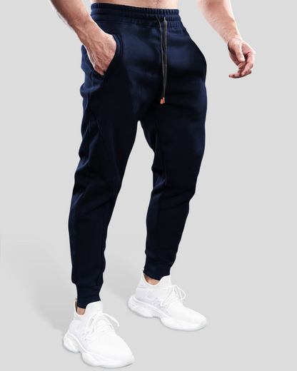 Pantaloni de Sudoare din Bumbac Ajustați de Bază Pentru Bărbați
