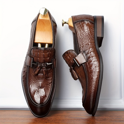Mocasini ergonomici din piele cu design texturat pentru bărbați®