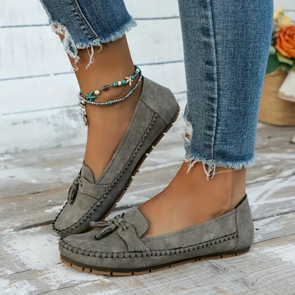 Mocasini foarte comozi pentru femei, în stil vintage, cu dantelă 