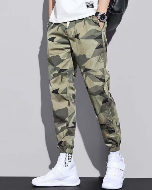 Pantaloni din Mătase cu Uscare Rapidă și Model Camuflaj